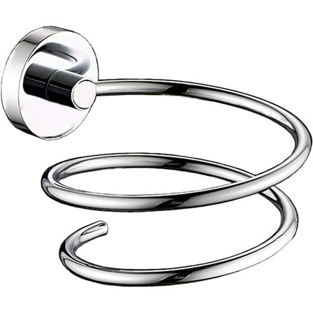 Hårtorkhållare Väggfäste Spiralfäste Hängare Silver - stock