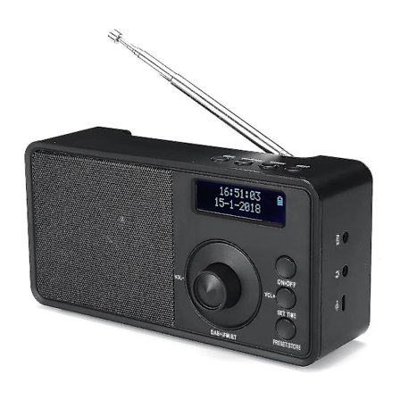 Bærbar Dab + Digital Radio Trådløs Bluetooth Stereo Højttaler LCD-skærm Udendørs Headset Support Vækkeur Fm Aux