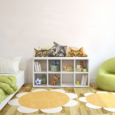 Söta målade katter vinyl vägg klistermärken