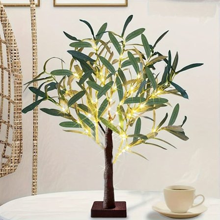 Juledekorasjon LED Lystre – Festdekorasjon for Innendørsbruk, Varmhvit Nattlampe, Bordstre_TF_TF