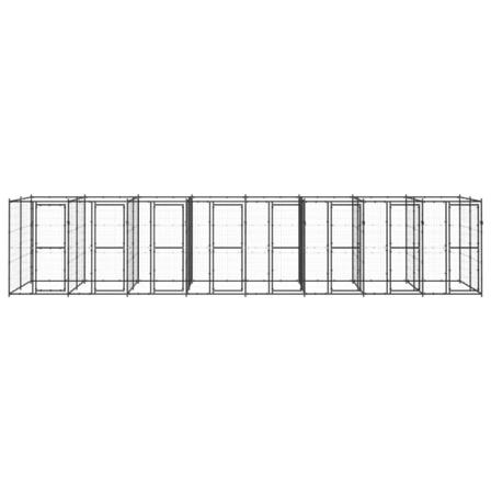 Vidaxl Hundgård För Utomhusbruk Stål 19,36 M² Svart