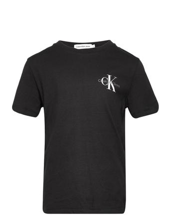Chest Monogram Top T-shirts Short-sleeved Svart Calvin Klein