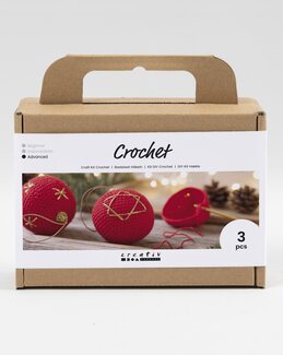 Hobbysett Heklede Juletrekuler - Creativ Company
