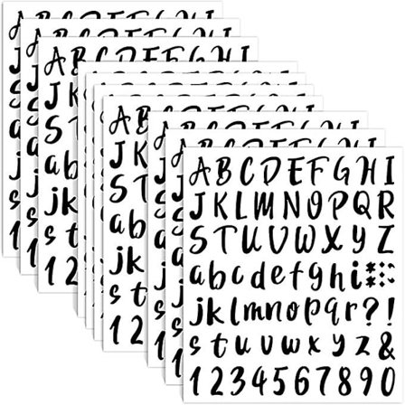 720 stk. 10 ark selvklæbende vinyltal- og bogstavklistermærker Tal klistermærke til postkasse, vindue, dør, hjem, adresse (sort)