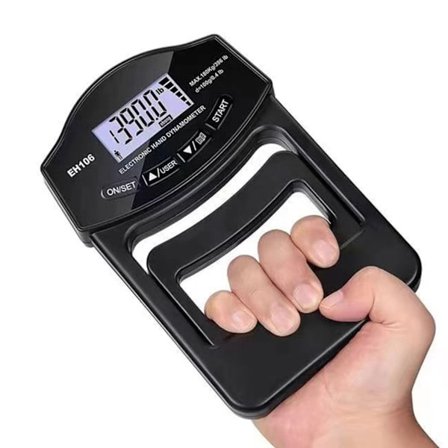 Elektrisk Håndstyrke Tester, 180 kg, LED Display Sort