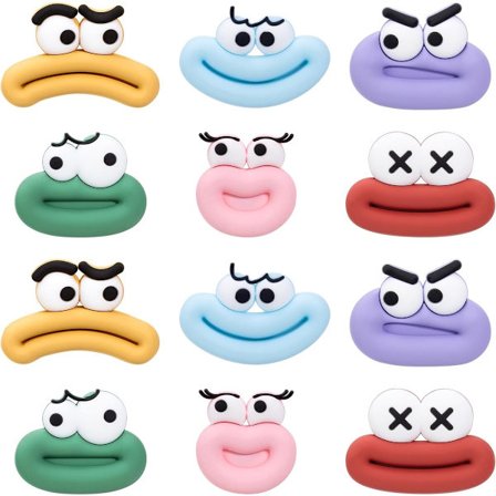 ING 12 stk. kjøleskapsmagneter, søte kjøleskapsmagneter, sterke magneter for tavler, skap og skap, gummi 3D morsomme dekorative magneter for klasserom