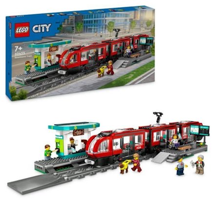 LEGO City 60423 City Centre Spårvagn och Station, fordon för barn från 7 år och uppåt
