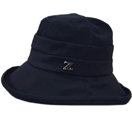 Z-formet Dekor Bredbremmet Vårfiskerhatt Ensfarget Bomullshatt Black