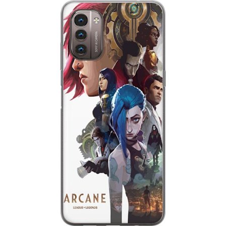 Nokia G21 Gjennomsiktig deksel Arcane League of Legends plakat Netflix LoL anime-karakterer Jinx Vi gaming fanart fantasy design