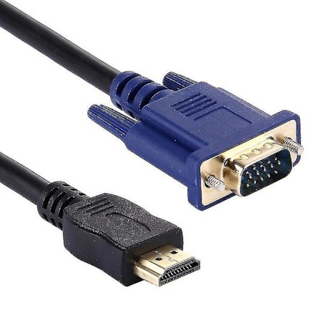 1,8 m HDMI-hane till VGA-hane 15-stifts videokabel (svart)