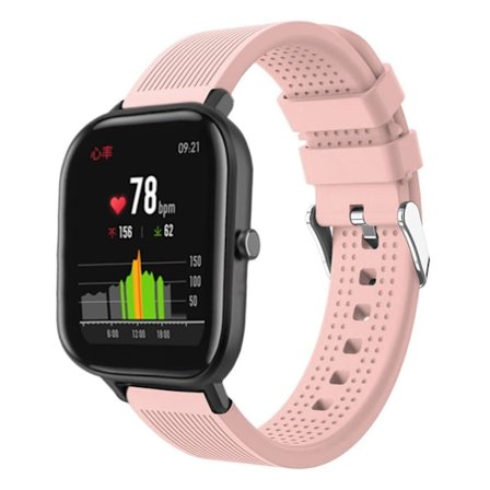 Amazfit GTS / Bip Lite randigt klockarmband i silikon - Rosa