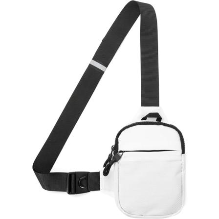 Skuldertaske, Sling Bryst Crossbody Taske Vandtæt til Vandreture Rejser Udendørs Sport White S
