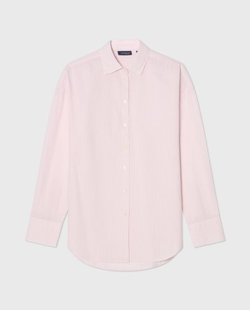 Lexington Casual seersucker skjorte, rosa/hvite striper