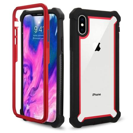 iPhone XR - Vankka EXXO-suojakuori kulmasuojalla Svart + Röd