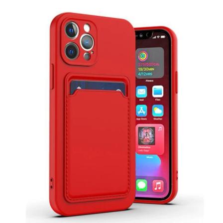 Iphone 13 Pro Skal Med Korthållare - Röd Röd