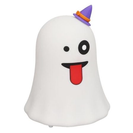 Tbest Sød Spøgelseslampe Sød LED Nattelys Spøgelsesformet 7 Farver Lys USB Opladning Silikone og ABS