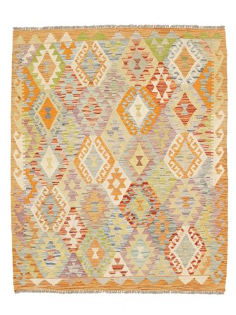 Kelim Afghan Old Style Vloerkleed 155X189 Oranje/Bruin Wol, Afghanistan