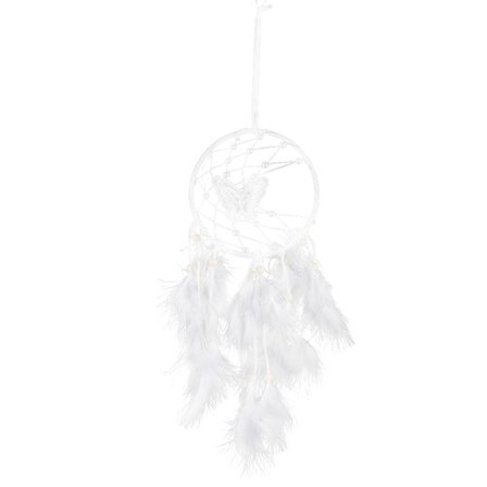 Vit Fjäderdrömfångare med Fjärilar Väggdekoration Heminredning Present till Flickor