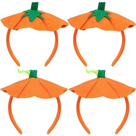 4 st Halloween Pumpa Huvudband Halloween Kostym Elastiska Huvudband för Halloween Kostymfest Tillbehör
