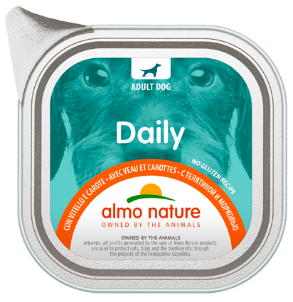 Almo Nature Daily Menù Cibo Umido Vitello/Carote Per Cani Adulti