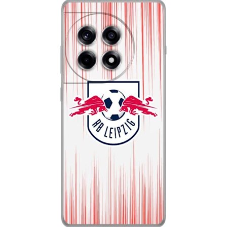 OnePlus 12R Gennemsigtig cover RB Leipzigs Red Bull-logo - sporty energifyldt design i rødt og hvidt, perfekt til fodboldfans