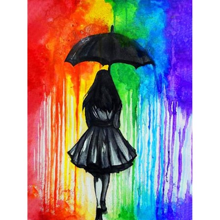 5D Diamantmålning Kit Vuxen DIY Full Diamant Färg Flickor Ädelsten Målning Rund Diamant Hem Väggdekor 12x16 Tum