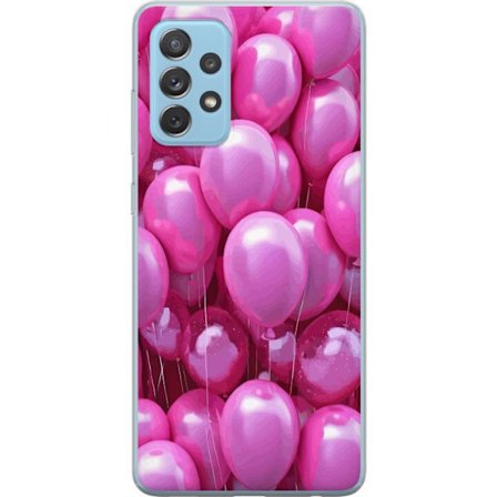 Kompatibelt Mobilskal till Samsung Samsung Galaxy A52 5G Rosa ballonger glansigt festligt motiv som för tankarna till födelsedag firande kärlek och