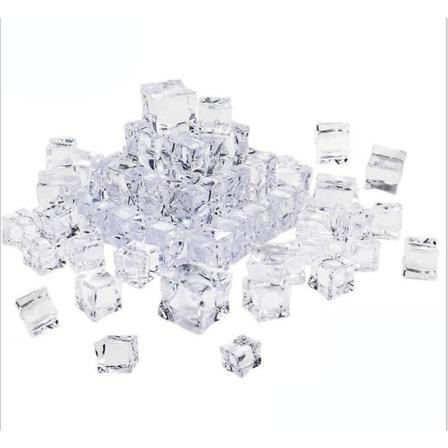 50 stk gjennomsiktige falske isbiter 20mm plast isbiter akryl gjennomsiktige isbiter diamantkrystaller firkantede falske isbiter display