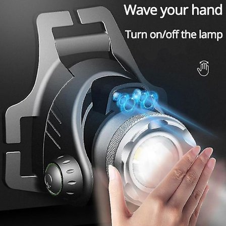 Infrarød Sensor LED Pandelampe Genopladelig Zoom Rotation Lys