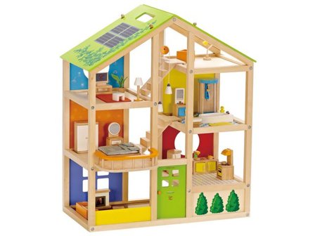 Dockhus med möbler - Lyreco - Skola och förskola - Lekmaterial - Dockhus, bondgård och lekhus