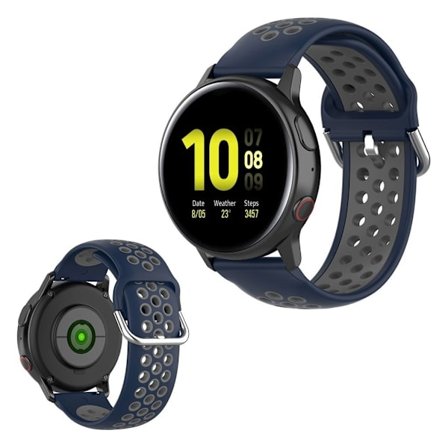 Samsung Galaxy Watch Active / Active 2 - 40mm / 44mm dubbelfärgat klockarmband - Mörkblå / Grå