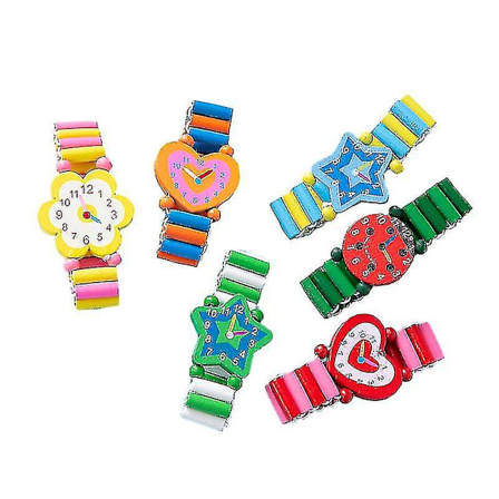 6 kpl Suloisia Lelu Kelloja Lasten Rannekello Värikäs Rannekoru Kello (satunnainen väri) #yg