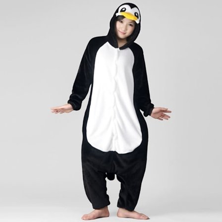 Fancy Cosplay Kostym Onesie Pyjamas Vuxen Nattkläder Pingvin Z