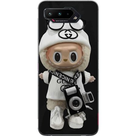 Kompatibel Mobilcover til Asus Asus ROG Phone 5 Stilfuld designerfigur med kamera og streetwear, legesyg samlerfigur i trendy urban æstetik og minima