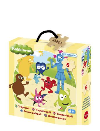 Askpussel I Trä Babblarna 6 Bitar Toys Puzzles And Games Puzzles Wooden Puzzles Multi/mönstrad Kärnan