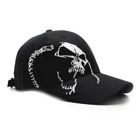 Kasket - Dødningehoved - Sort