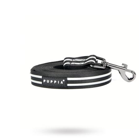 Puppia - Night Safety Long Lead - Svart Reflexkoppel 5 m - Till hundpromenaden - Säkerhetslampor & reflxer till hundar