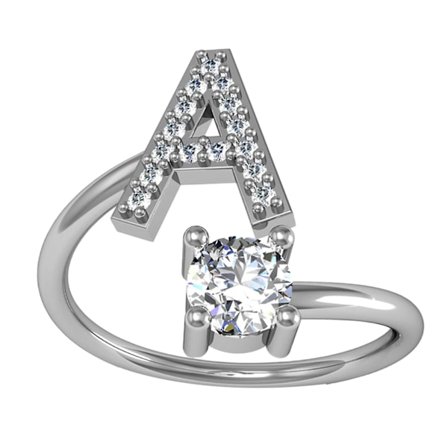 Justerbar Ring med Öppen Ände i Koppar med Bokstav för Kvinnor - Finger Smycke för Dejting