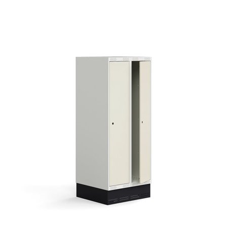 Skab til skoleelever ROZ, 2 moduler, 2 døre, inkl. bund, 1510x600x550 mm, beige