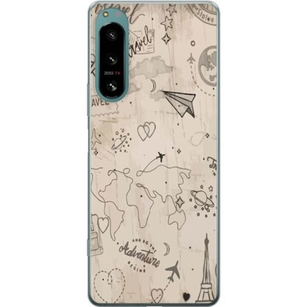 Kompatibelt Mobildeksel til Sony Xperia 5 IV Futuristisk pansret helt i rosa og gull med lysende energi i dramatisk neonmiljø