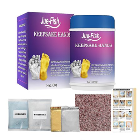 Baby Minne-Håndstøpe-sett - Gips Håndstøpe-sett for Babyhender og Føtter - Perfekt til Første Bursdag, Jul, etc.