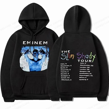 Hip Hop Eminem Hoodie Menn Kvinner Mote Hoodies Barn Hoodies Kvinner Gensere Gutt Jakker Slim Shady Gensere Rappere Klær Punk 2DF504430-Svart[HK]
