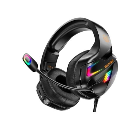 Xw3 Gaming Headset med brusreducerande mikrofon och 4-läges RGB-ljus, lämplig för Ps5 Ps4 Pc Svart
