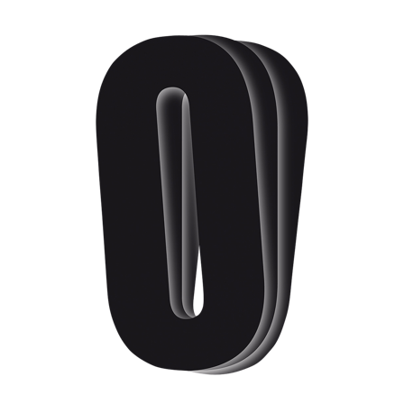 Blackbird 3PCS 13 x 7 PVC Numbers Zwart Zwart