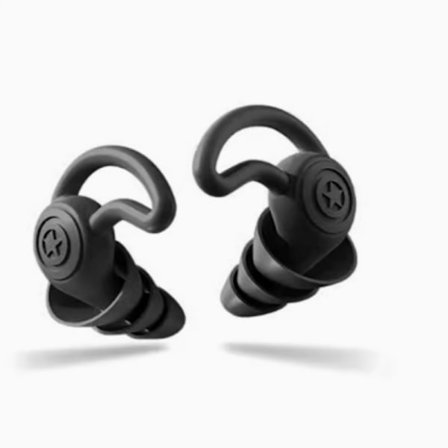 Professionelle silikone støjreducerende ørepropper til at sove i Black