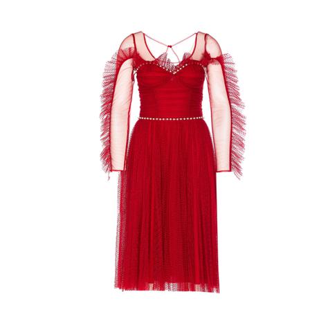 Elisabetta Franchi, Party Dresses Czerwony, Kobieta, Rozmiar: S