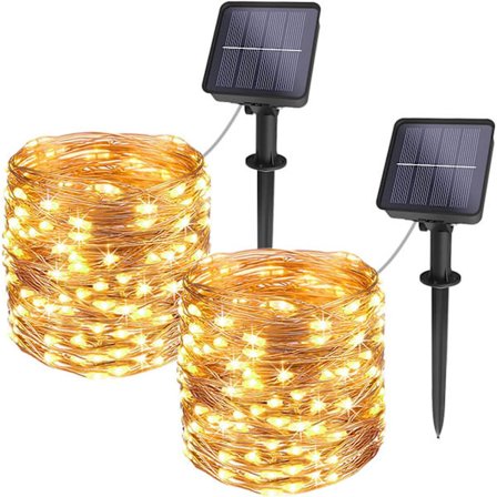 Lämpimän värinen ulkokäyttöön sopiva aurinkokennoilla toimiva valosarja, [DXGHC-sarja]