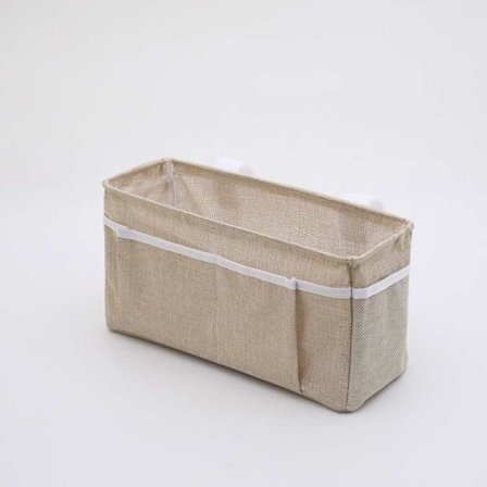 Sengearrangør, Sengeopbevaringslomme, Hængende Sengearrangør Sengeophængskurv, Til Etageseng, Kan Holde TV-Fjernbetjening (Beige), 31*11*16cm