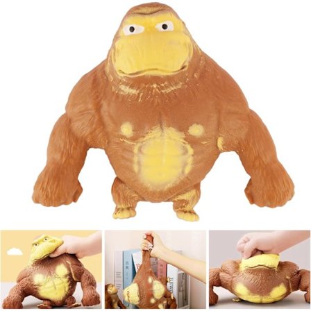 Gorilla Stressleke, Squishy Ape Leke, Gorilla Leke for Stressreduksjon, Anti-Stress Leke for Barn og Voksne