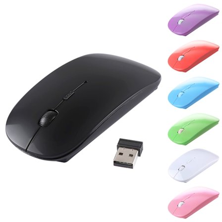 Trådlös Ultratunn Dator Mus - Flera färger Vit